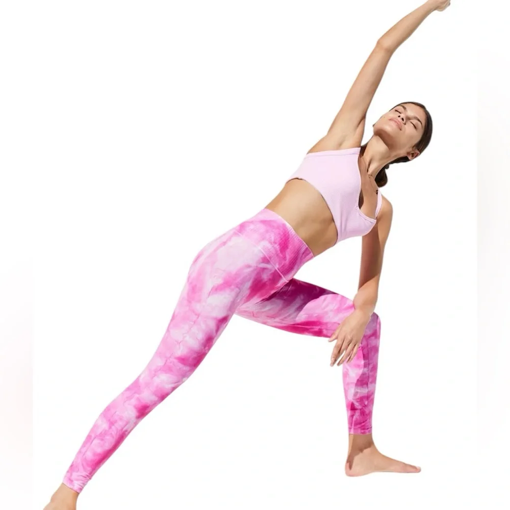 Free People Movement Good Karma Pink Tie-Dye Women's Leggings Size Xs-Small‎
